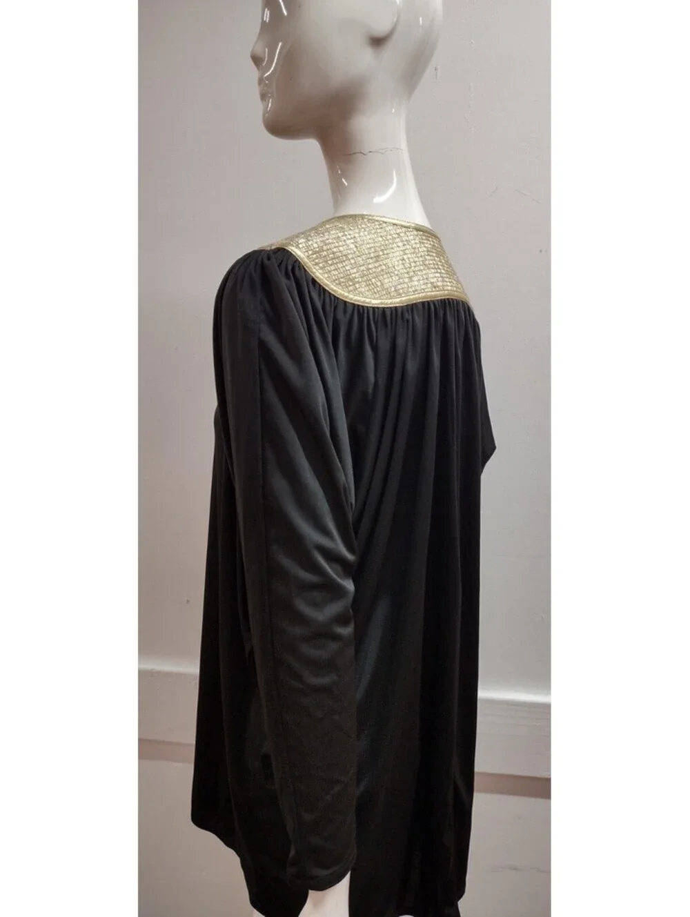 Bill Tice Black Disco Mini Dress Long Sleeve Studio 54 Chic AVANTE-GARDE 70s M/L